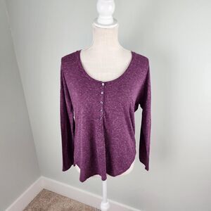 Victoria Secret Long Skeeve Pajama Shirt Size Small Purple